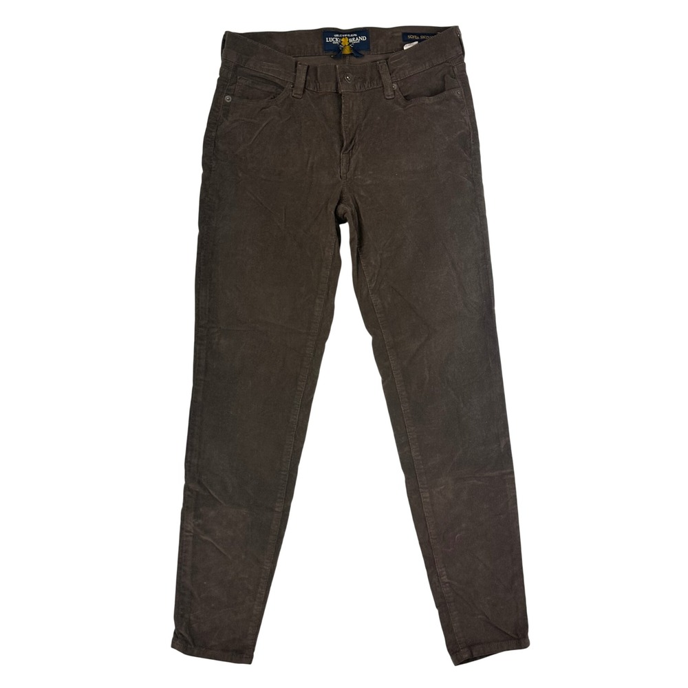 Lucky Brand Pants‎ Womens Sofia Skinny 4/27 Brown Corduroy Mid Rise Cotton